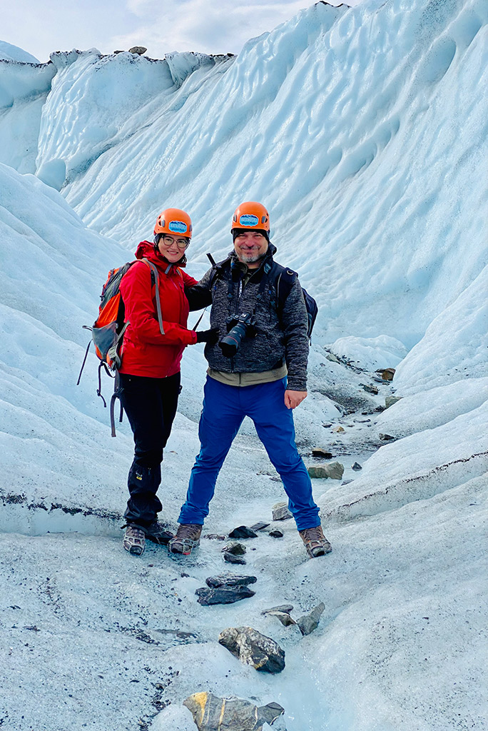 Agnes and Chris on Matanuska Glacier hike.