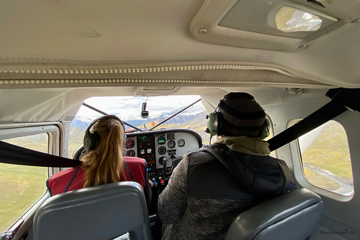 Chris during scenic flight over the Brooks Range with Coyote Air Alaska.