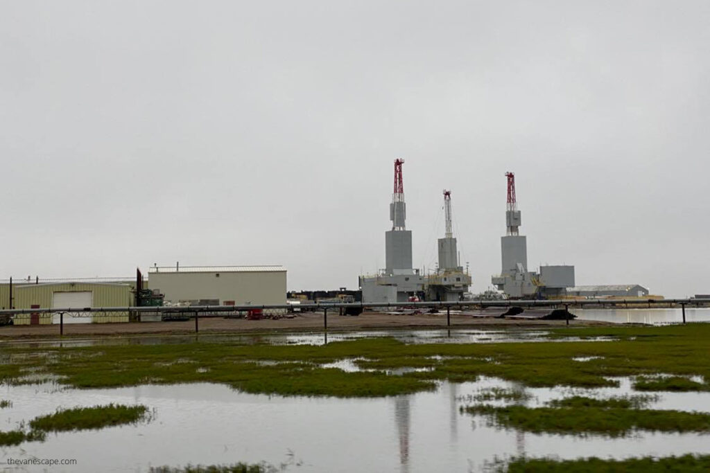 Industrial buildings in Prudhoe Bay.