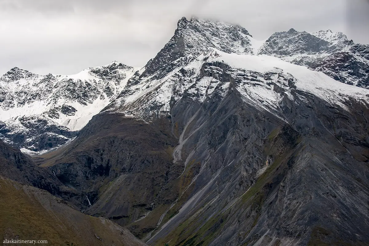 Brooks Range peaks covered by snow.
