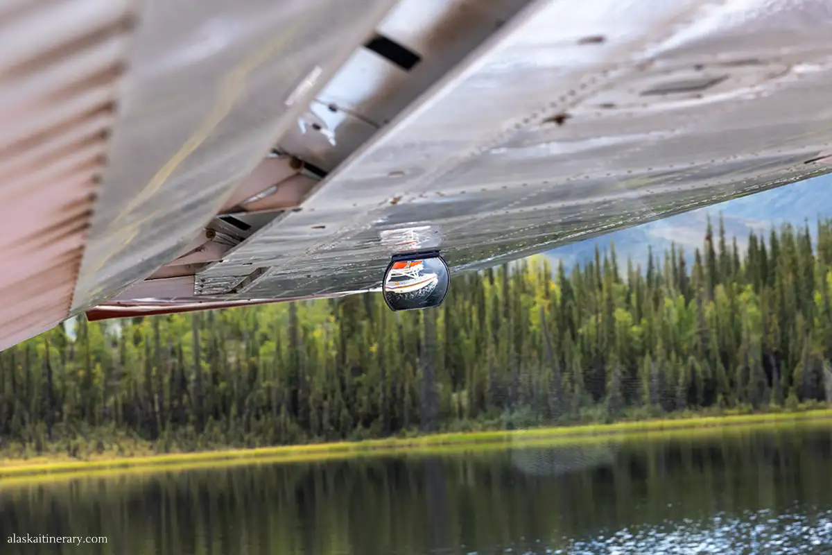 Landing on the lake in the gates of the arctic national park.
