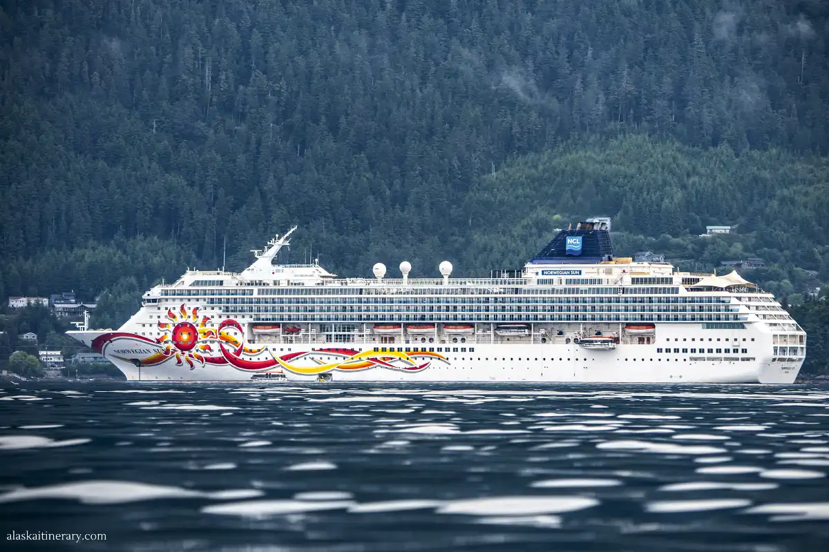 Norwegian Sun cruise ship in Alaska. 