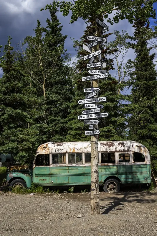 Old green Magic Bus 142 from Into the wild.