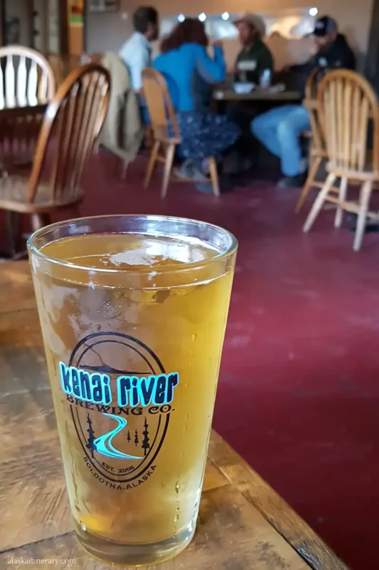 drinking Alaskan beer in the Golden Saloon.