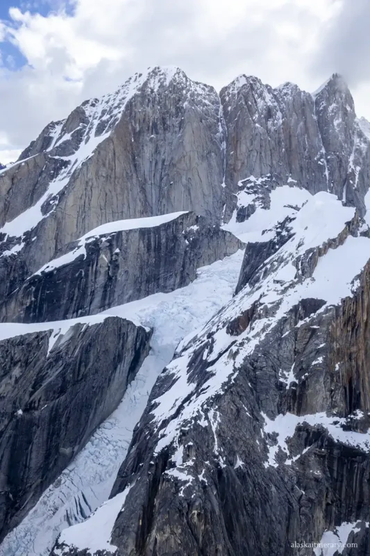 Mountain peaks during scenic flight.