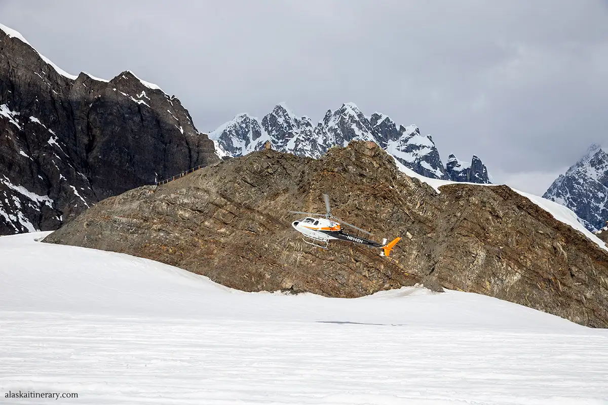 helicopter flight in Denali.