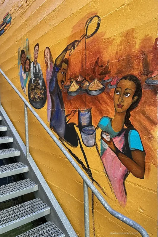 Cultural diversity: modern murals in Juneau.