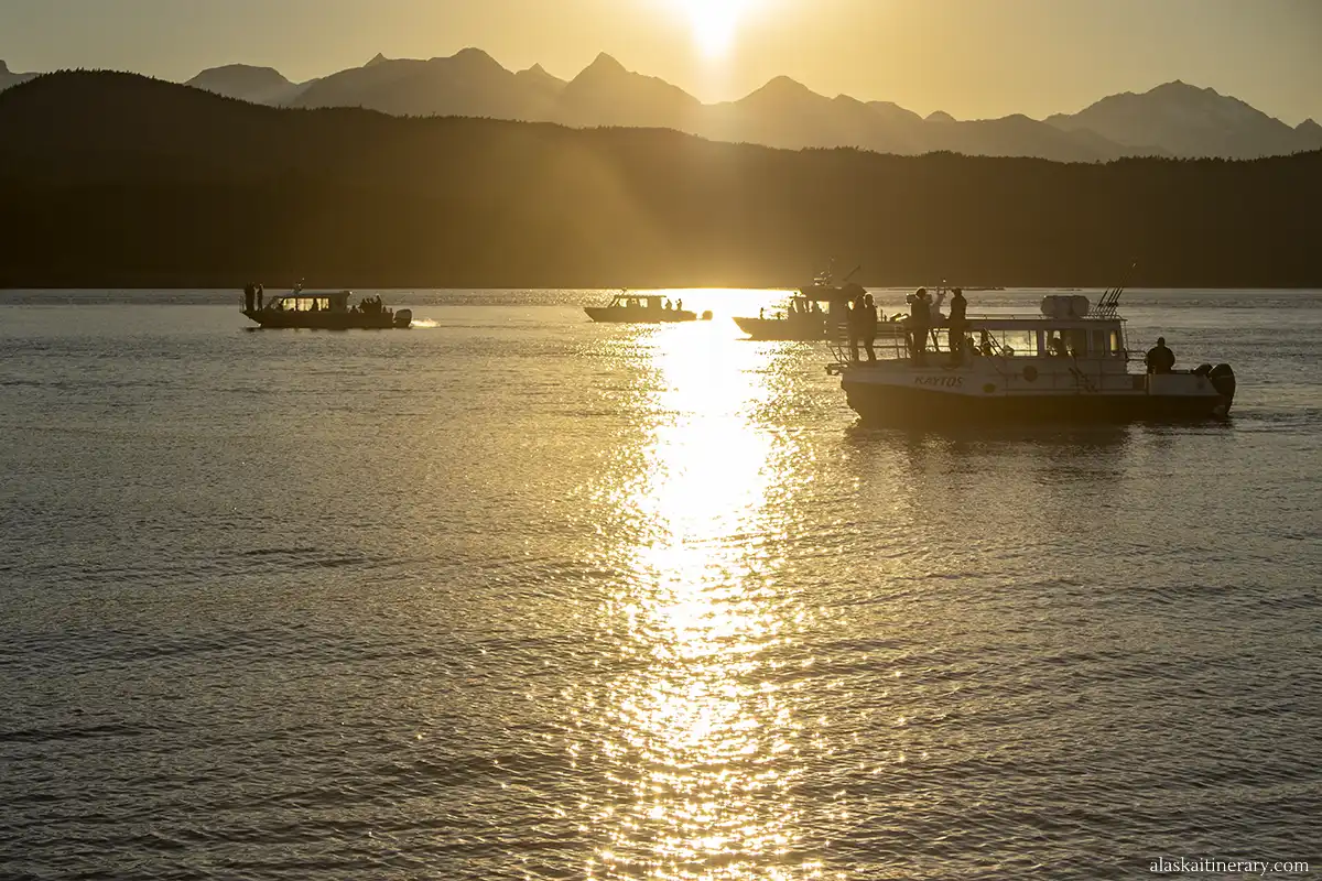 Stunning sunset during Alaska cruise.