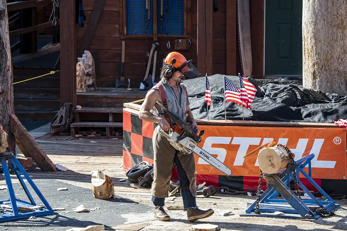 Lumberjack show in Ketchikan.