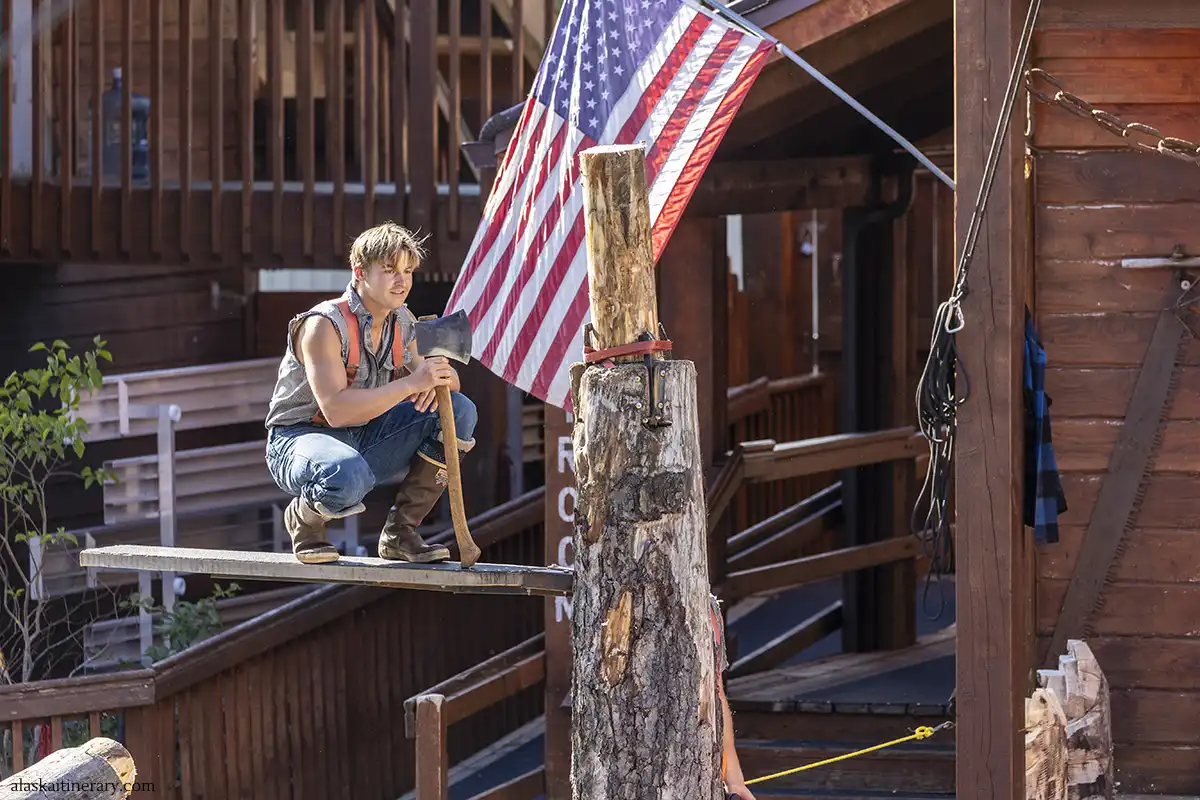 Lumberjack show in Ketchikan.