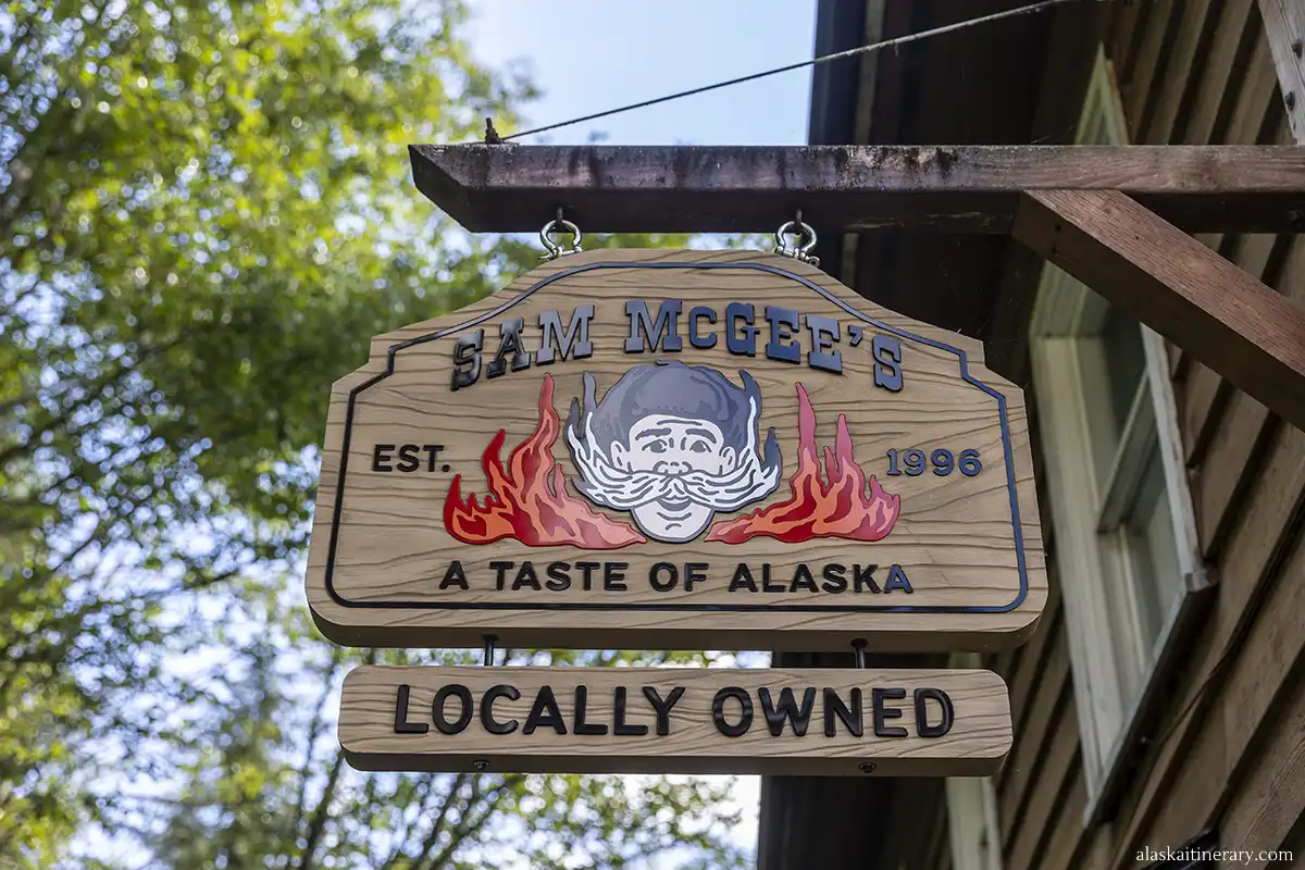 entrance to the local alaskan restaurant.