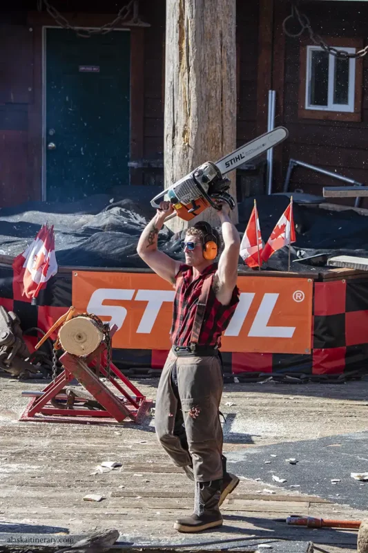 The Great Alaskan Lumberjack Show - Man with Circular Saw.