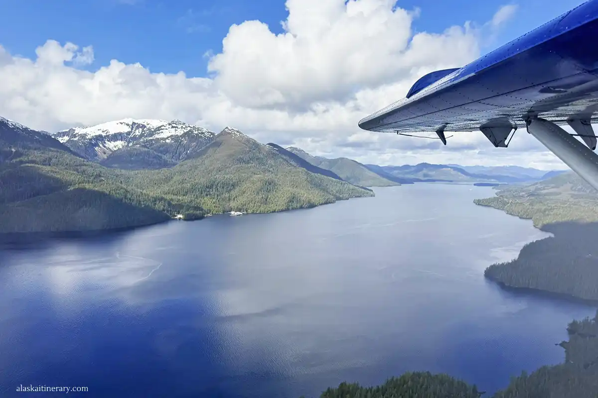 Flight to Ketchikan above Misty Fjords National Monument.