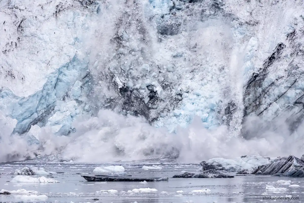 calving glacier.