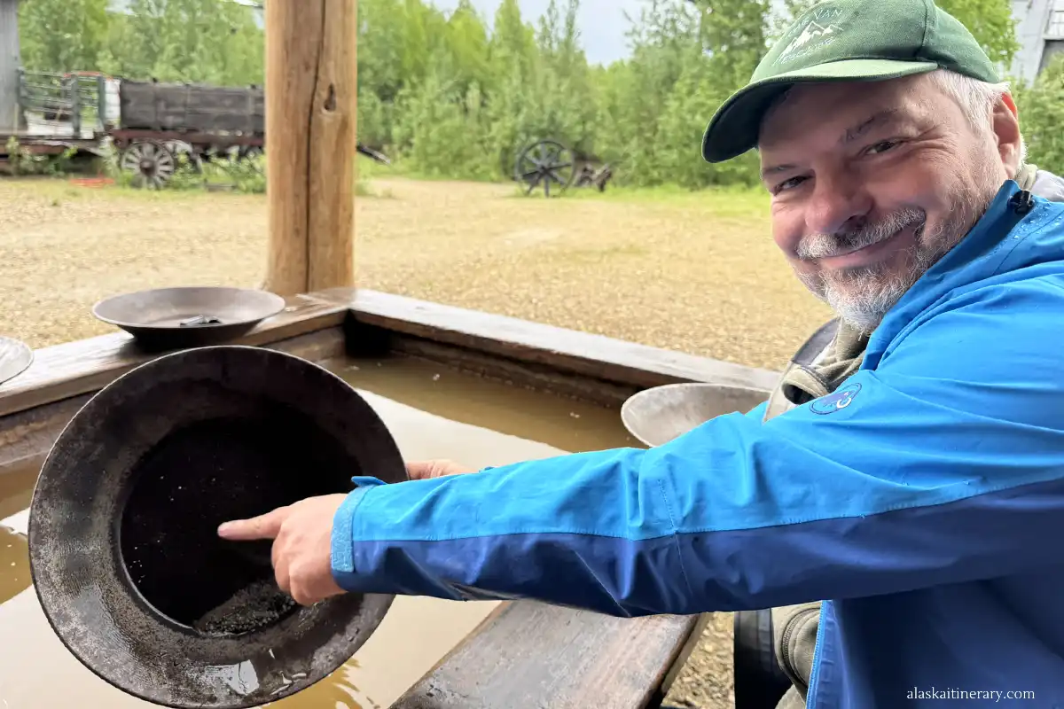 Chris during gold panning in Fairbanks.