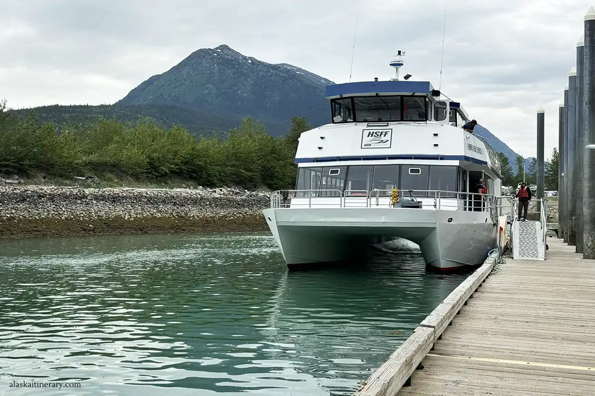 Boarding at Haines-Skagway Fast Ferry. 