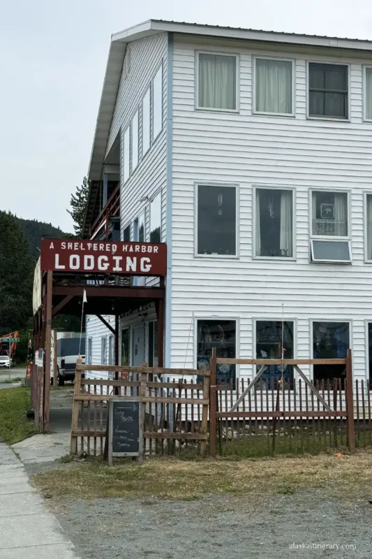 A sheltered Harbor Lodging in Haines.