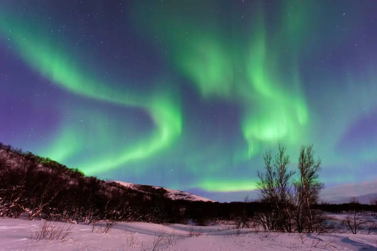 Aurora Borealis on a sky.