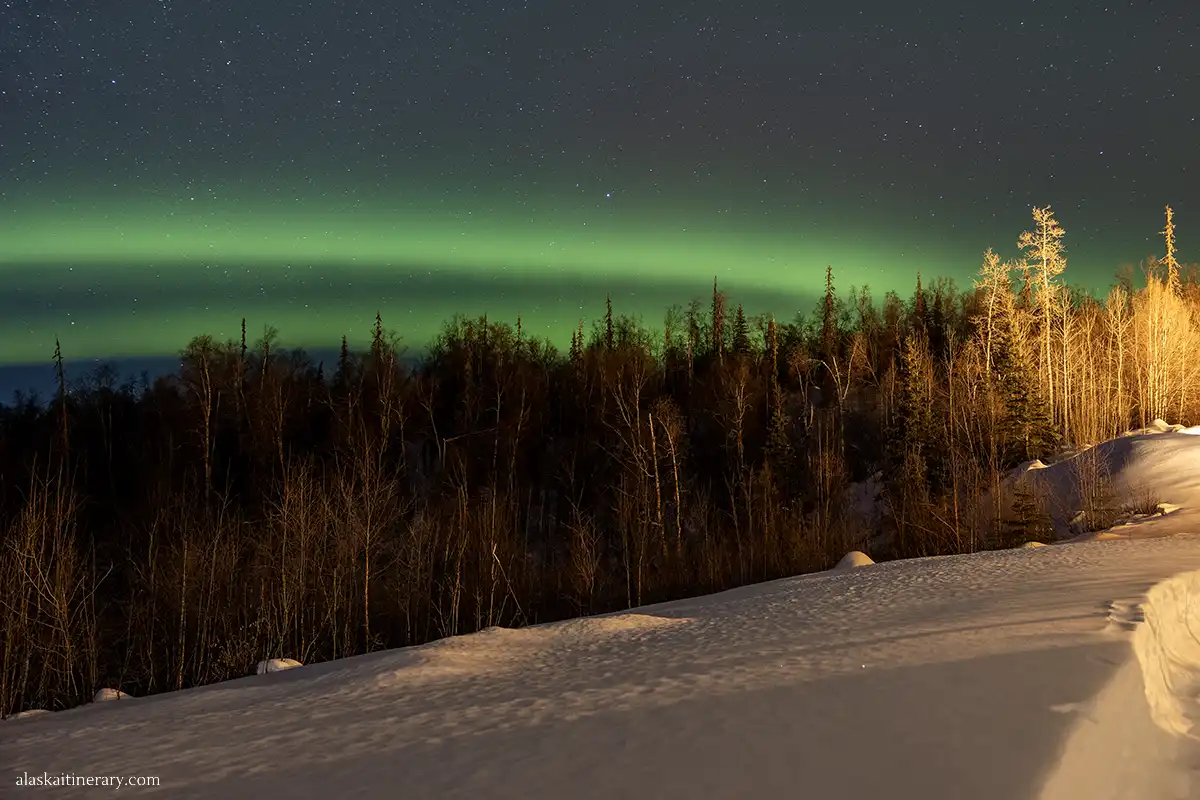 Northern lights from Talkeetna Alaskan Lodge.