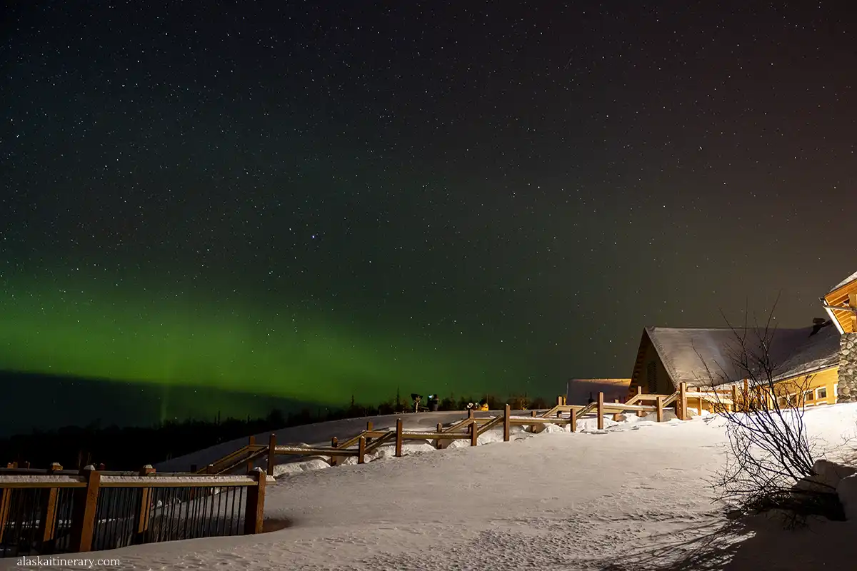 Northern Lights above Talkeetna Alaskan Lodge.