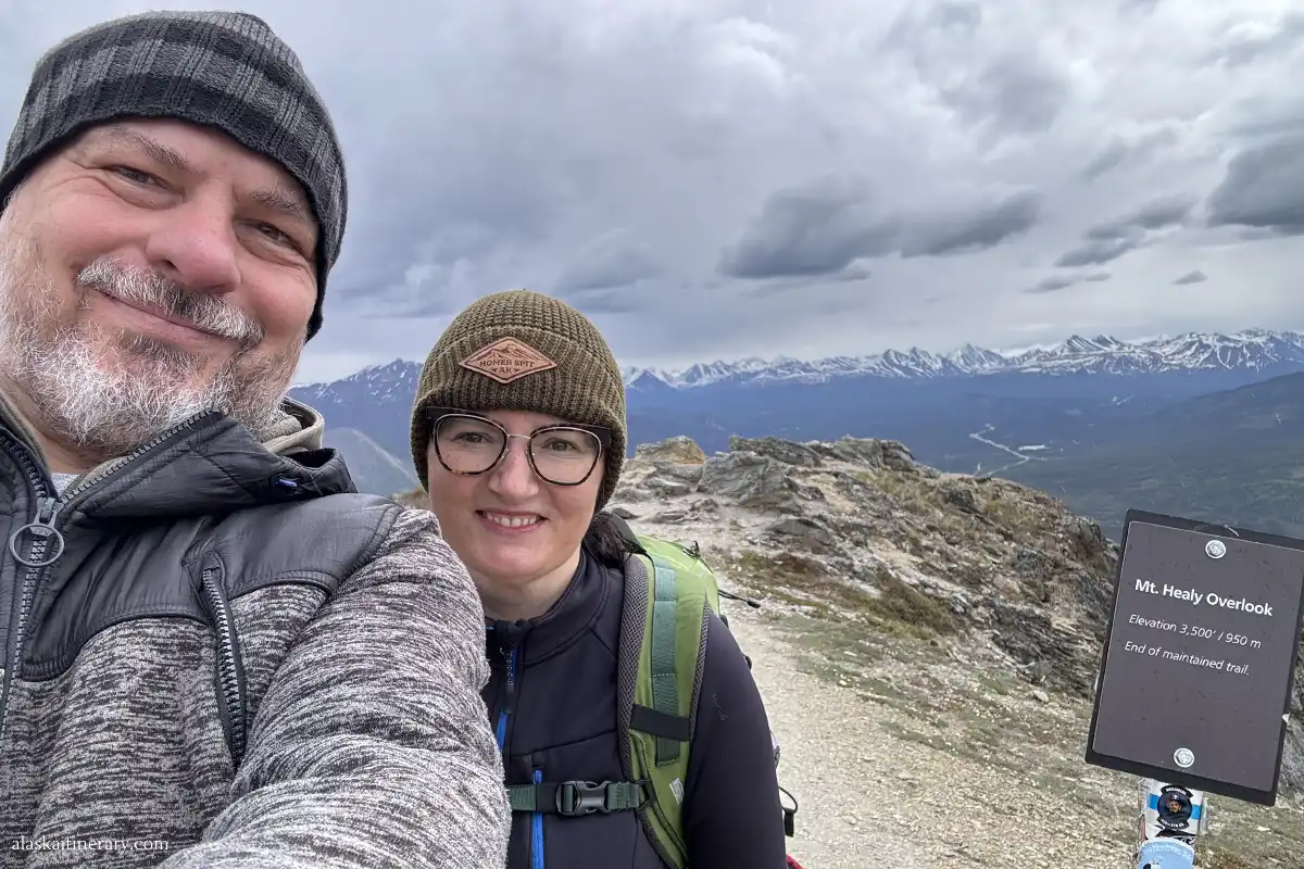 Agnes Stabinska,the author, with her partner Chris, at the top of Mount Healy.