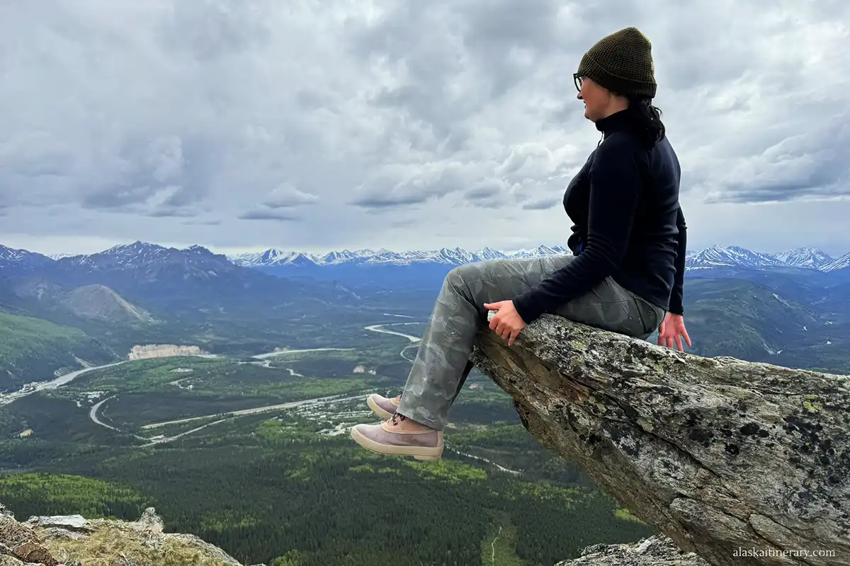 Agnes Stabinska, the author on the rock.