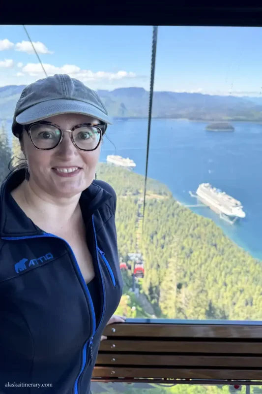 Agnes Stabinska, the author, during Sky Peak gondola ride.