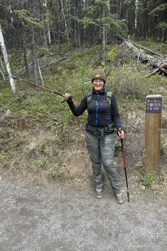 Agnes Stabinska, the author, at the Mount Healy Overlook Trailhead.