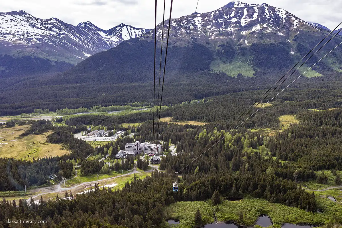 Alyeska Resort and mountains - the view from the tram.