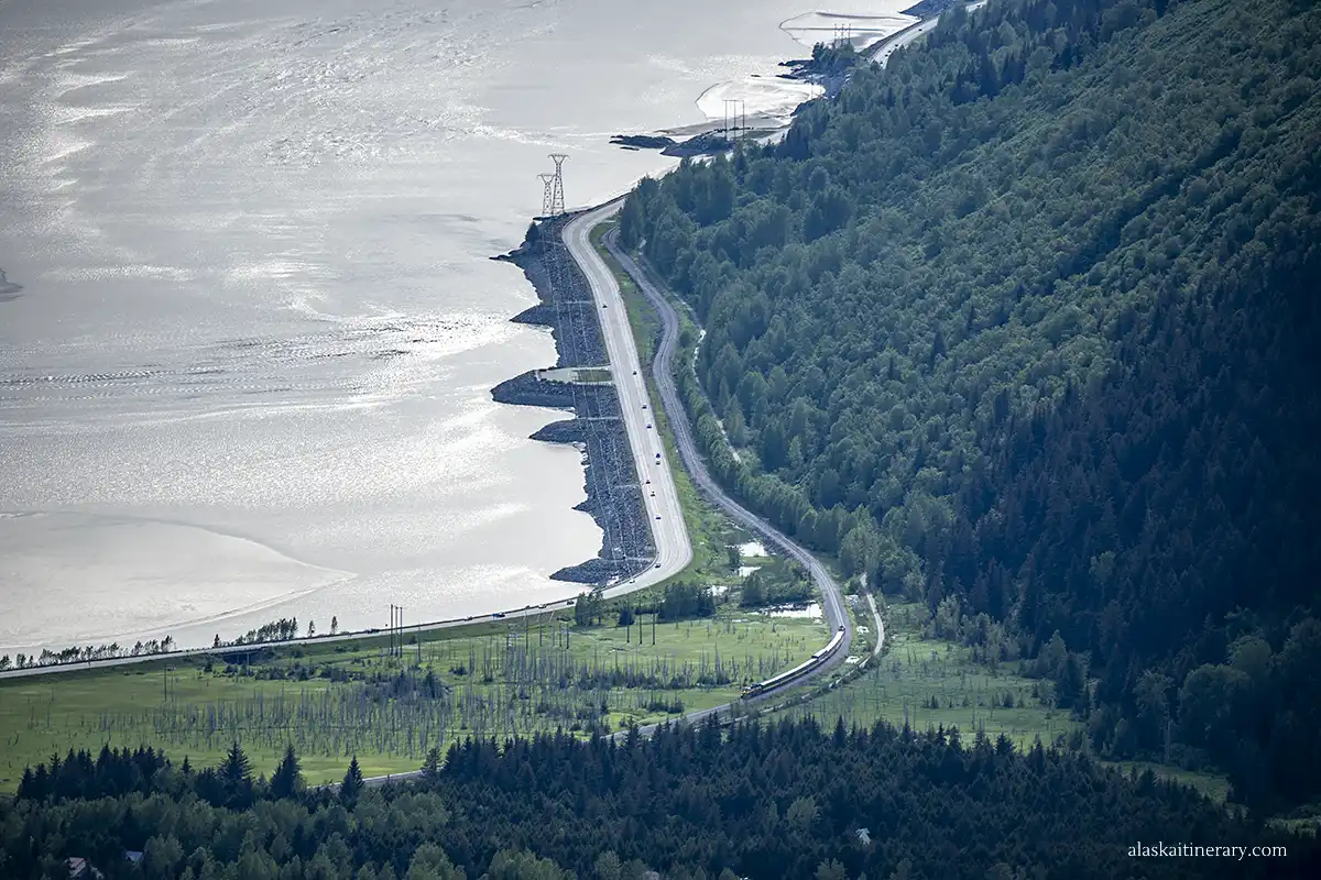 Alaska Railroad - the view from the top of the Alyeska Mountain.