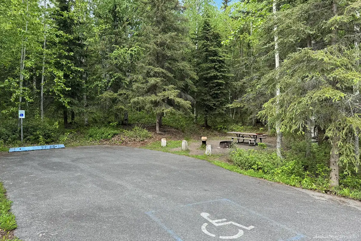 Camping site at Eklutna Lake Campground.