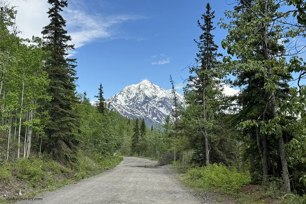 Scenic road to cabin.