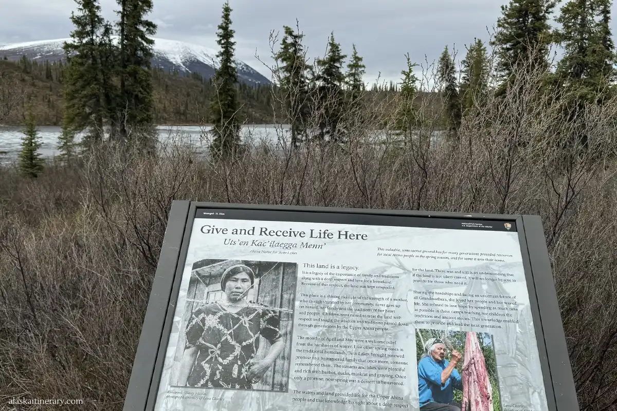 Information board with the lake view.
