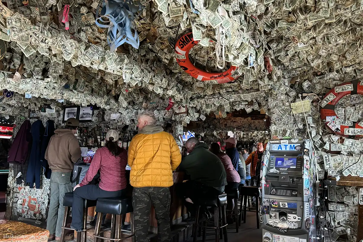 People in the bar in Salty dwang saloon in Homer.