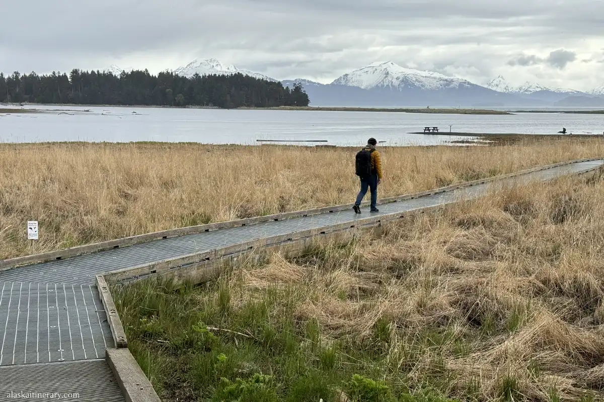 Easy walking trails next to Alaska Island and Ocean Visitor Center.