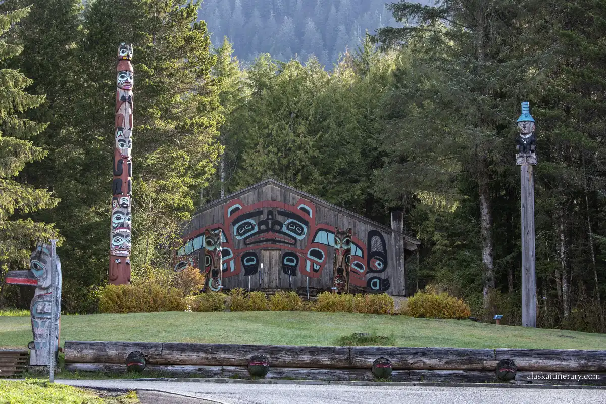 Totem poles in Ketchikan.