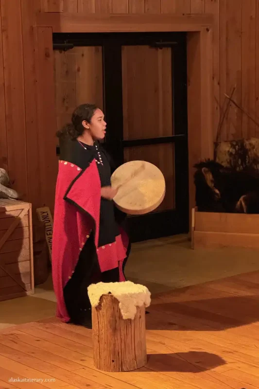 Tribal dance and legends in Icy Strait Point.