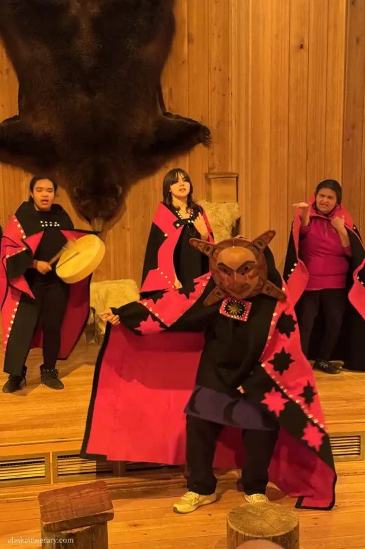 Tribal dance and legends in Icy Strait Point.