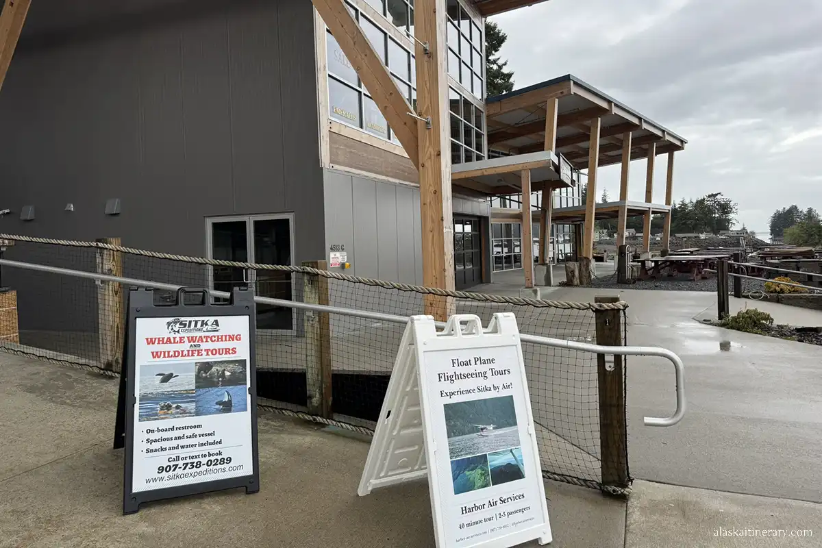 Tour meeting point on SItka Sound Cruise Terminal.