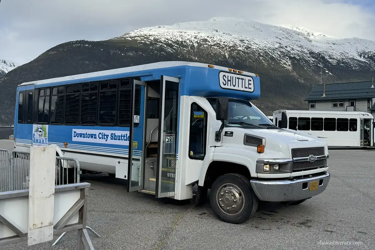 Shuttle bus in cruise port.