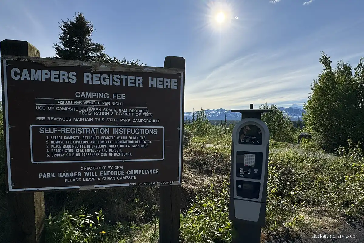 Campers Register Machine in Denali State Park.