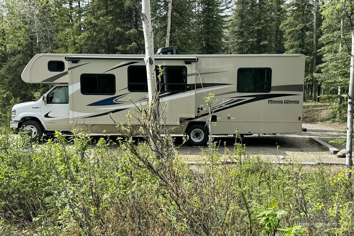 RV at campground.