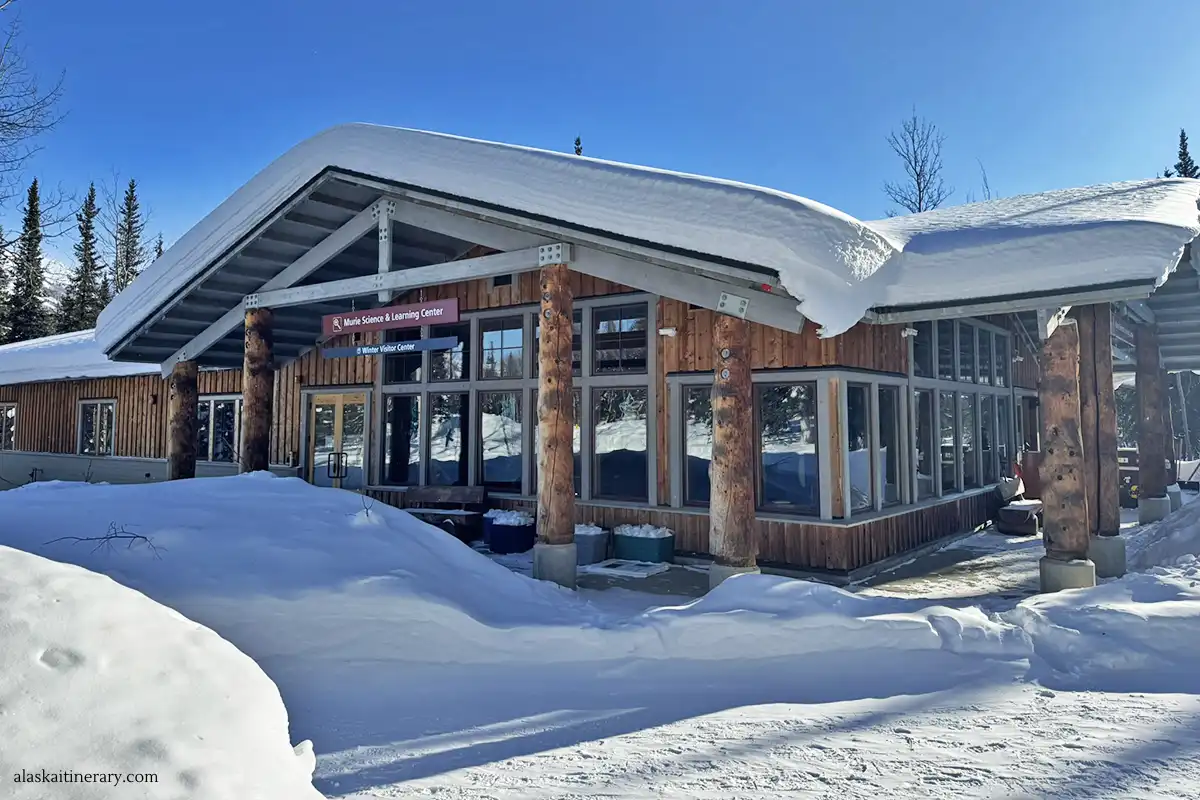 Murie Science and Learning Center in Denali in winter.