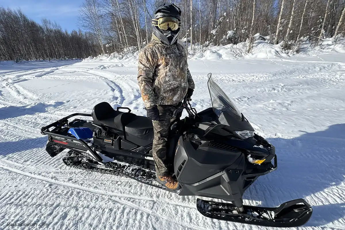 Chris during snowmobile tour in Alaska.